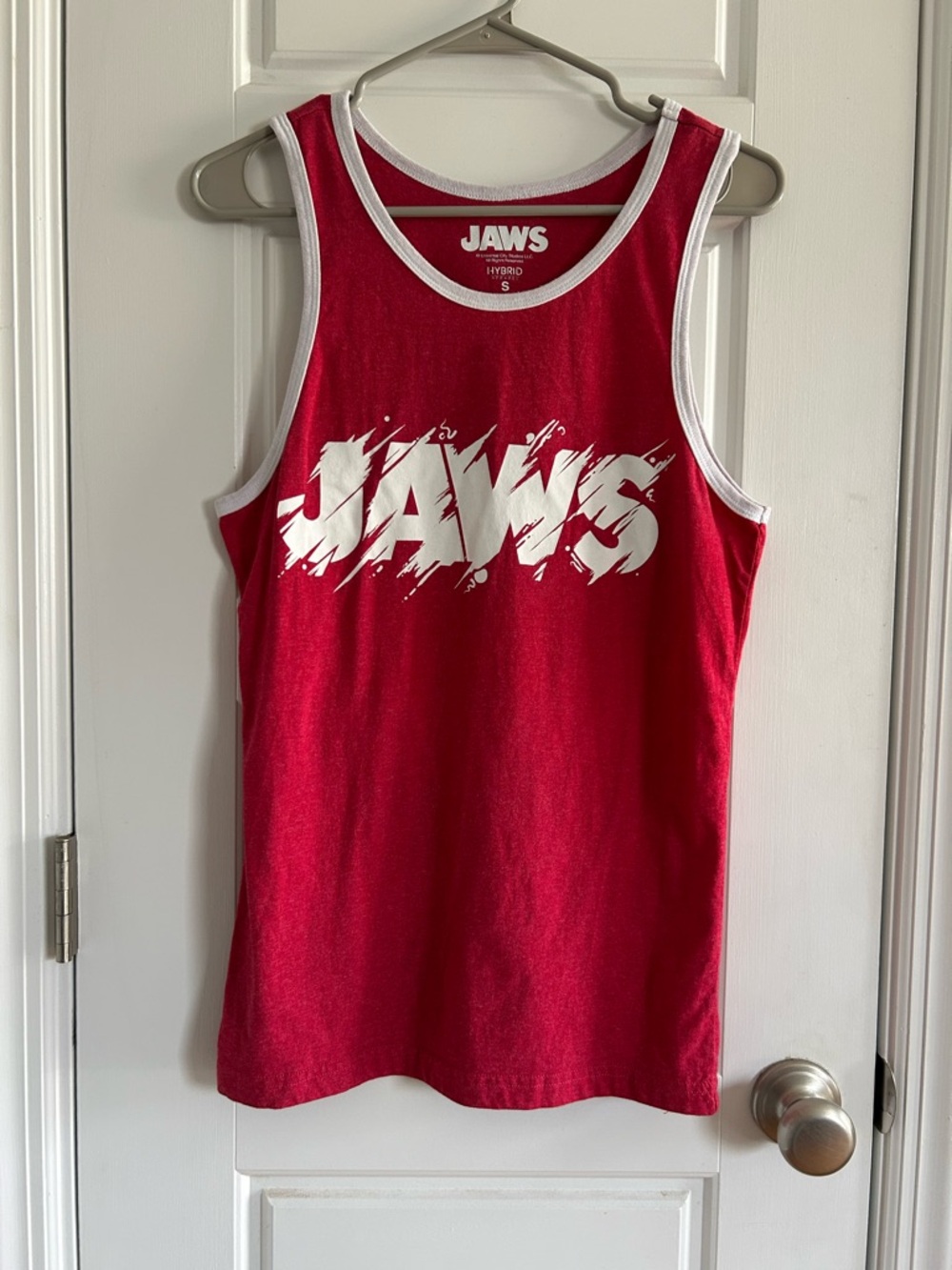 Hybrid Apparel Jaws Movie Ringer Tank Top Red White - Size Small